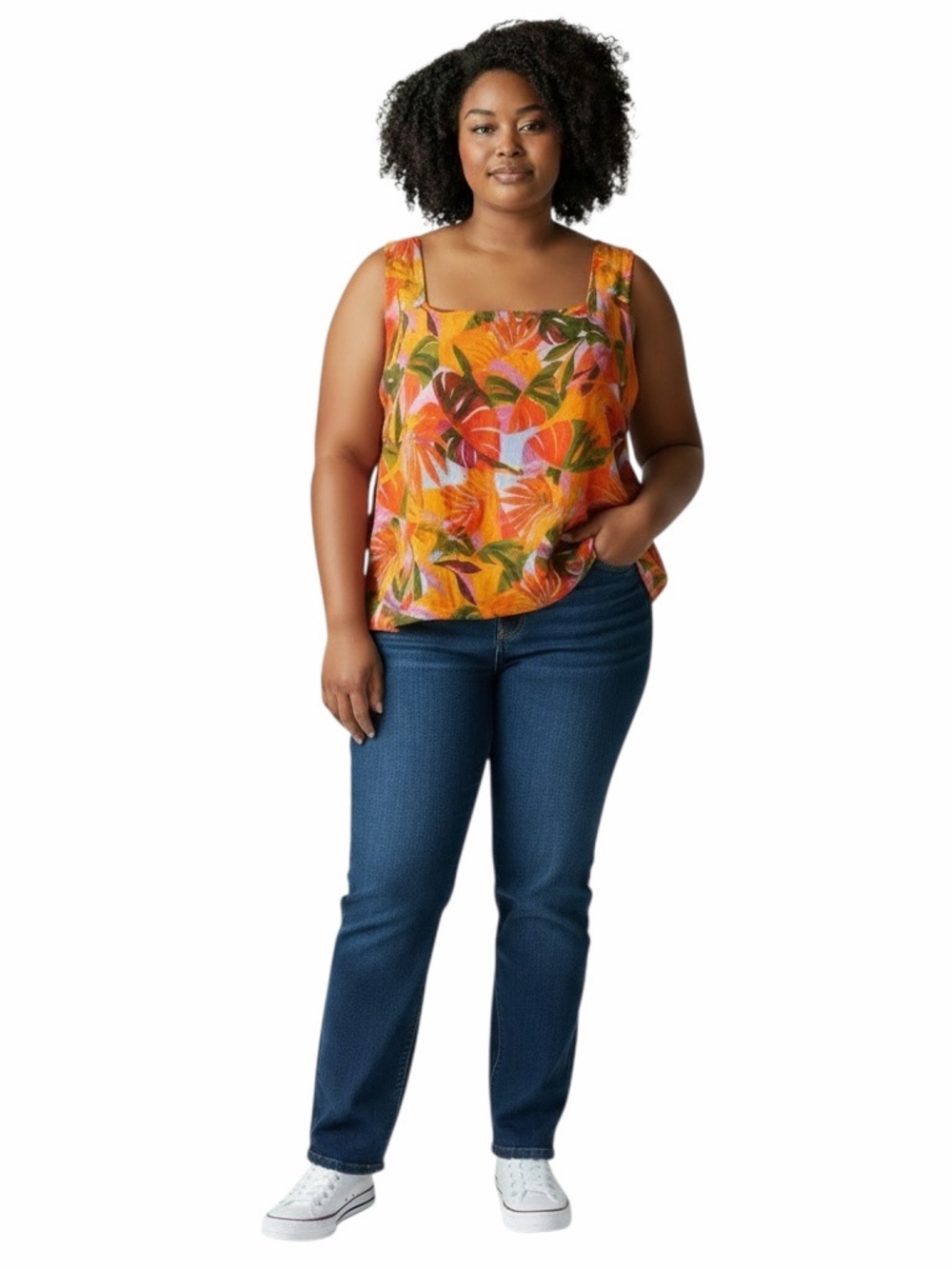 C&C California Tropical Linen Tank XL Floral